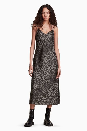All saints leopard deals slip dress