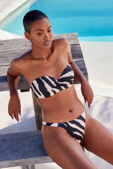 Buy Zebra Roll Top Briefs Tummy Control Bikini Bottoms from Next Luxembourg