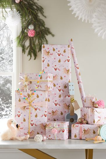 Pink Unicorns Next Extra Wide 10 Metre Wrapping Paper