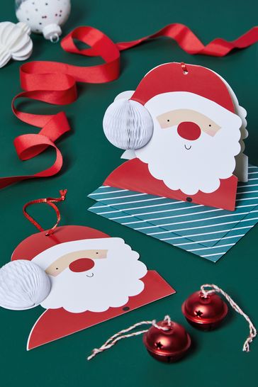 6 Pack Santa 3D Christmas Cards