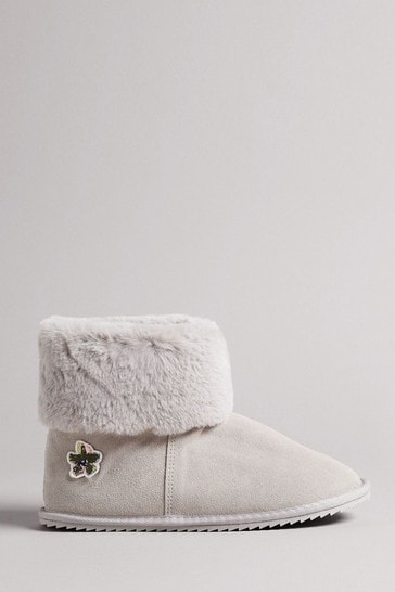 Ted Baker Grey Slippy Suede Slipper Boots