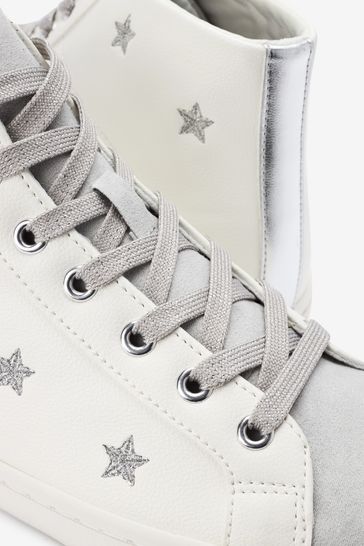 High top clearance white trainers womens