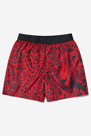 Boys Leopard Branded Swim Shorts