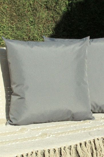 Furn. Grey Plain Twin Pack Agua Cojines al aire libre resistentes a los rayos UV