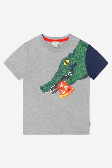 Boys Cotton Crocodile Print T-Shirt