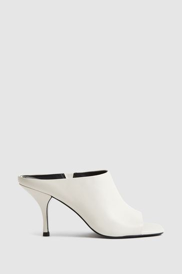 Buy Reiss White Magda Mule Leather Boots from Next Ireland