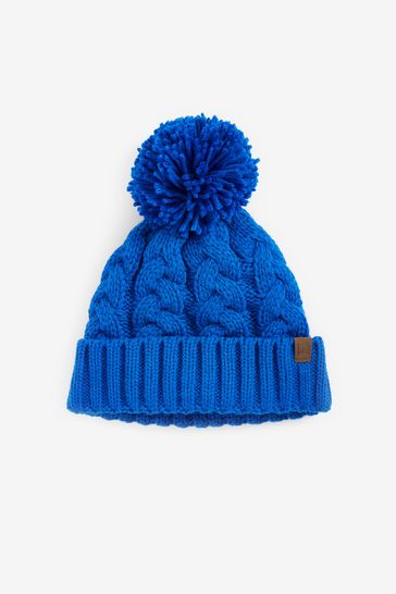 Cobalt Blue Knitted Pom Hat (1-16yrs)