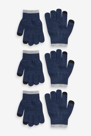Navy Blue Magic Finger Gloves 3 Pack (3-16yrs)