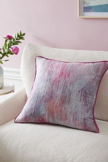 Buy Pink Embroidered Lines 50 x 50cm Cushion from Next Cyprus