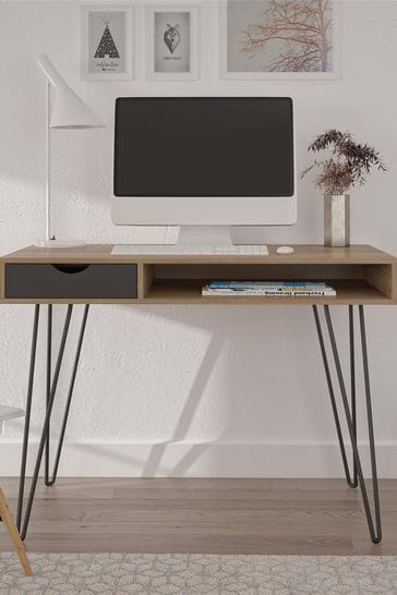Novogratz Concord Desk with Storage - Natural Black