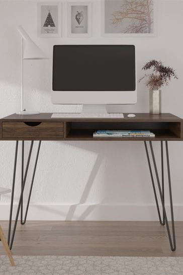 Novogratz Concord Desk with Storage - Walnut
