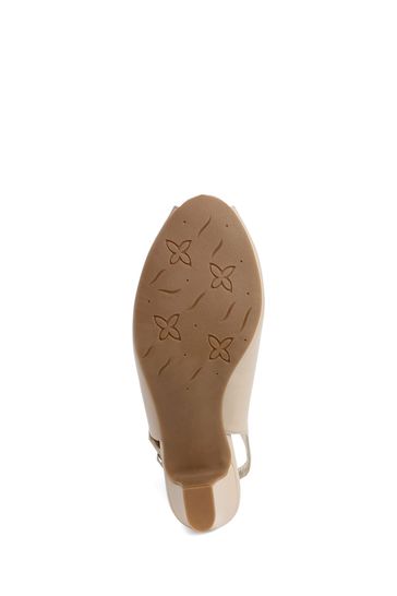 Buy Pavers Cream Peep Toe Slingback High Heels from Next Luxembourg