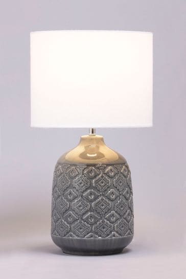 BHS Grey Cosgrove Ceramic Lamp