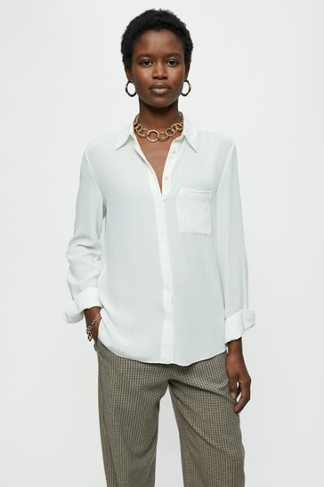 White silk sale top