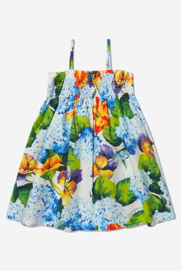 Girls Cotton Hydrangea And Violet Dress