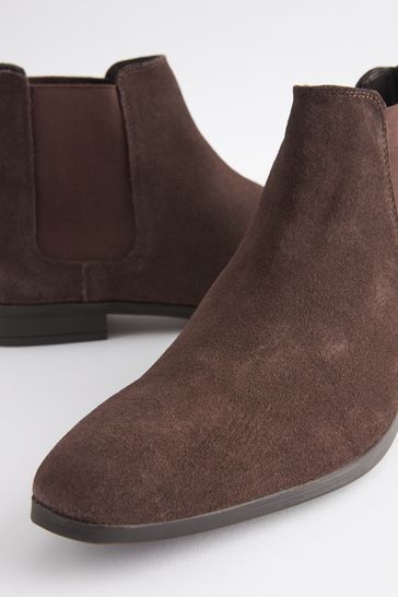 Brown Suede Chelsea Boots