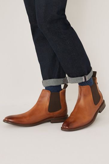 Tan Brown Formal Chelsea Boots