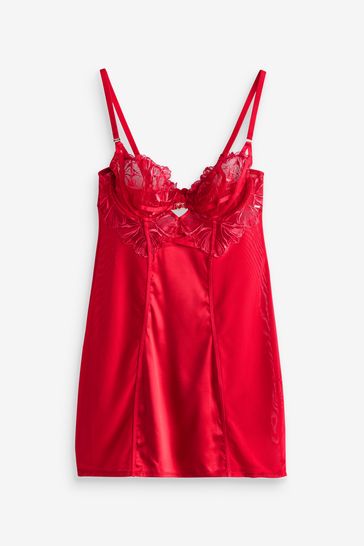 Buy Lipsy Red Embroidered Cupped Slip Next