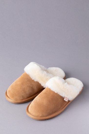 Buy Lakeland Leather Tan Brown Ladies Sheepskin Slider Slippers