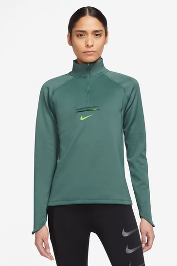 Nike Green Dri-FIT Element Trail Running Midlayer Top