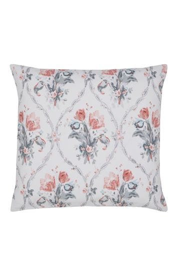 Buy Laura Ashley Blush Pink Square Scarborough 100 Cotton Cushion from Next Luxembourg