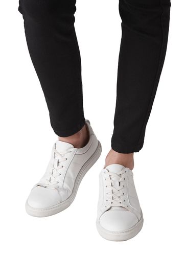 Whistles White Koki Lace Up Trainers