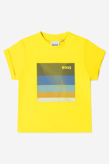 Baby Boys Cotton Jersey T-Shirt in Yellow