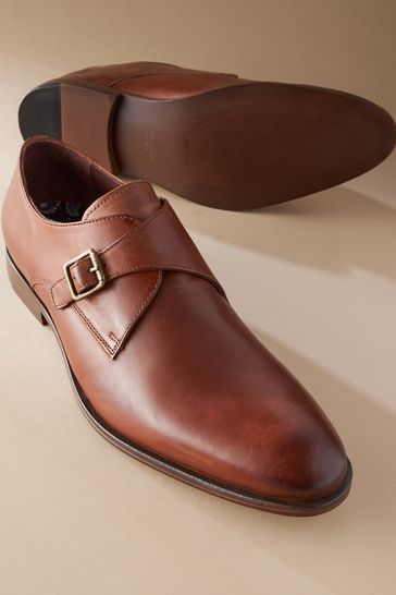 Monk strap tan sales shoes
