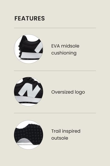 New balance 327 black trainers store