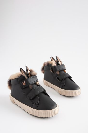 Black Bunny Wide Fit (G) High Top Trainers