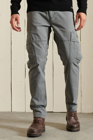 Superdry Grey Organic Cotton Core Cargo Utility Trousers