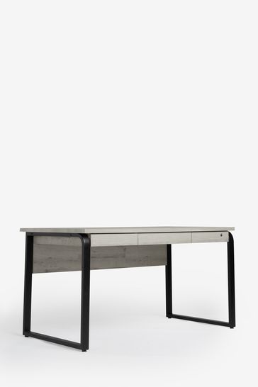 Grey Bronx Oak Effect Large Desk