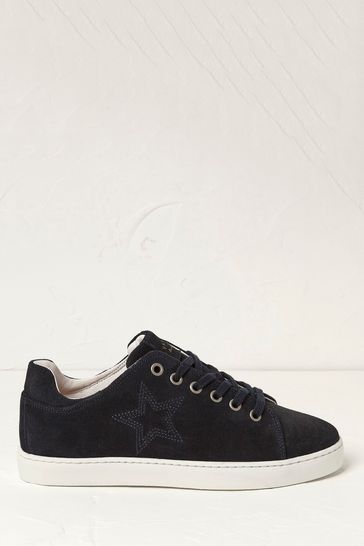 FatFace Blue Thea Suede Star Trainers