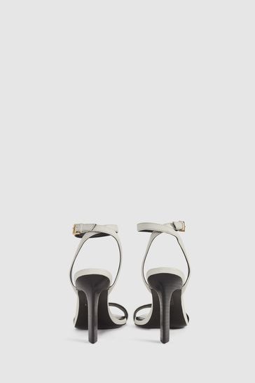 Off white strappy heels discount