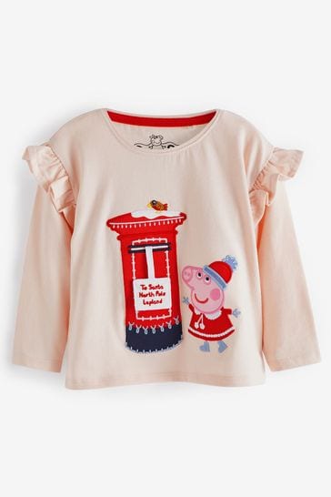 Pale Pink Christmas Peppa Pig T-Shirt (3mths-7yrs)
