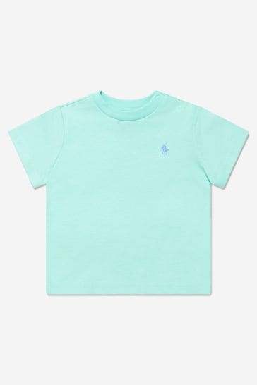 Baby Boys Cotton Jersey Logo T-Shirt in Green