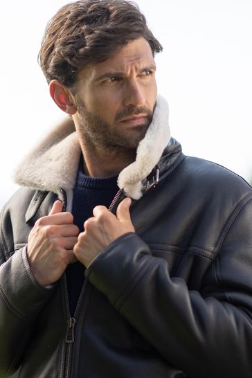 Lakeland Leather Brown Spitfire Sheepskin Aviator Jacket