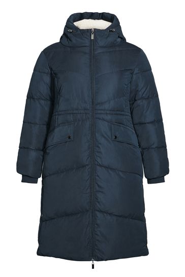 Blue long puffer coat outlet