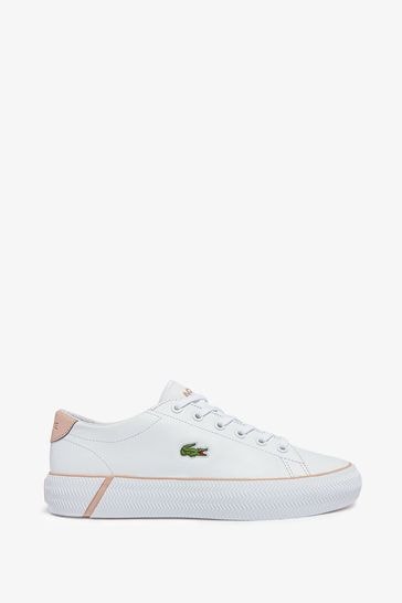 Lacoste White/Pink Gripshot 21 Leather Mix Trainers