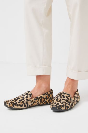 Leopard Print Regular/Wide Fit Forever Comfort® Leather Driver Shoes