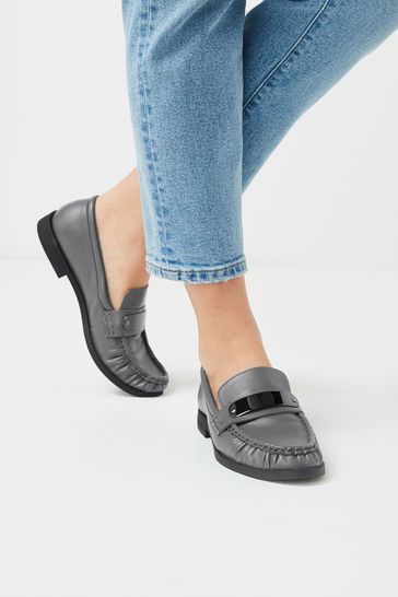 Grey Forever Comfort® Hardware Trim Loafers
