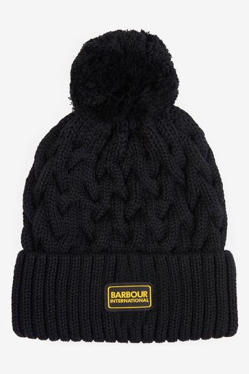 Barbour® International Black Drift Cable Beanie Hat