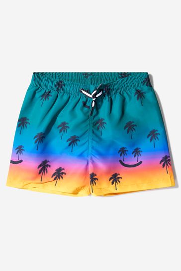 Boys Recycled Polyester Summer Scrap Swim Shorts in Multicoloured