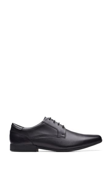 Clarks Black Leather Sidton Lace Shoes