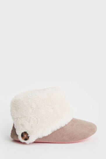 White Stuff Brown Slouchy Slipper Booties