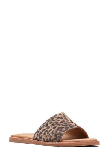 Buy Clarks Natural Leopard Print Karsea Mule Sandals from Next Ireland