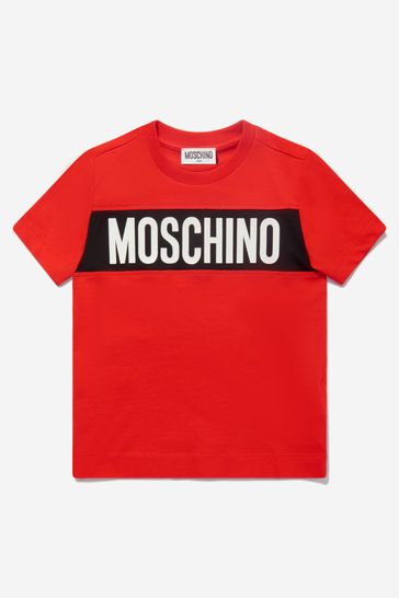 Boys Cotton Logo T-Shirt in Red