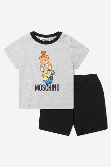 Baby Boys Cotton Minions T-Shirt And Shorts Set in Black