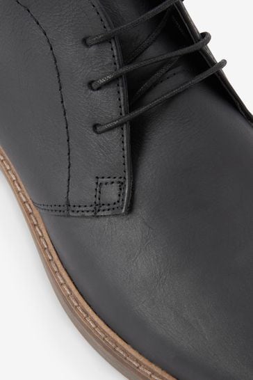 Buy Black Regular Fit Waxy Finish Leather Chukka Boots from Next