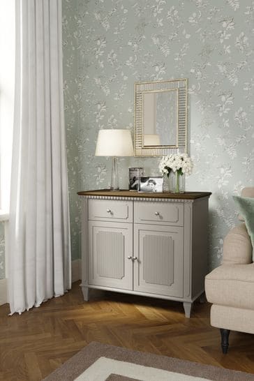 Pale French Grey Hanover 2 Door 2 Drawer Narrow Sideboard